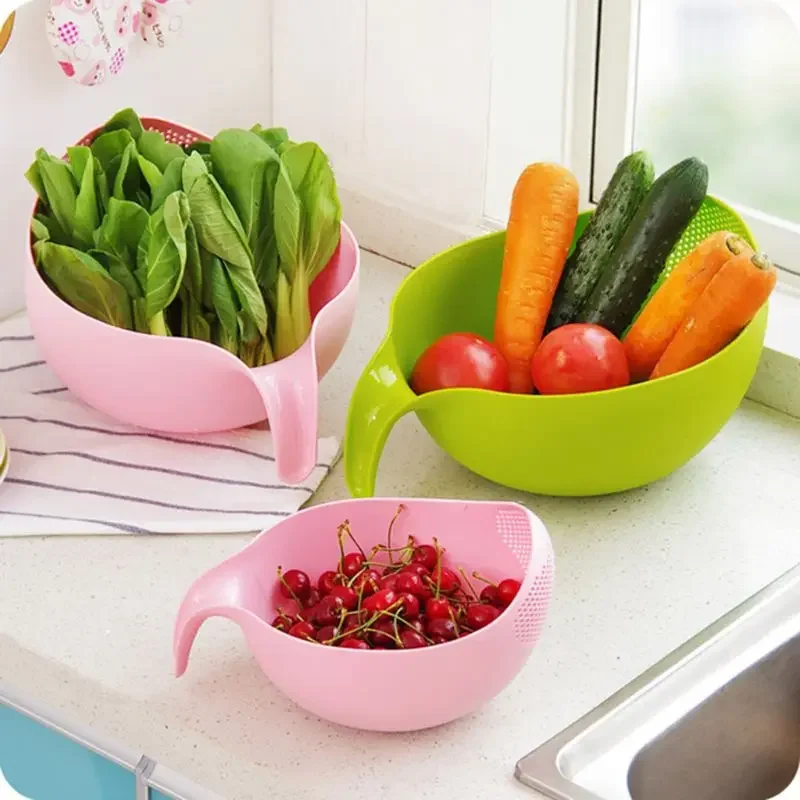 Kitchen Gadgets Rice Filter - Fruit Vegetable Bowl Drainer Cleaning Tools