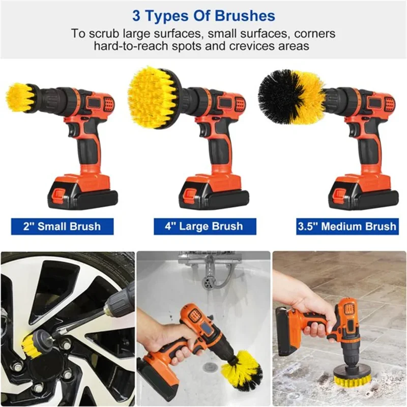 Kitchen Gadgets Set - 3 Pcs/Set Power Drill Brush Set
