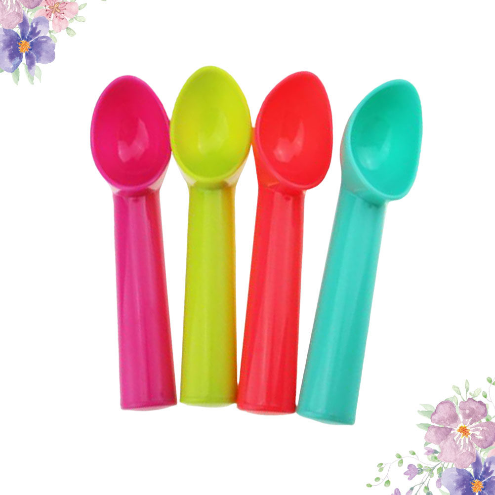 Kitchen Gadgets In - 4Pcs Ice Cream Scoops Ergonomic Plastic