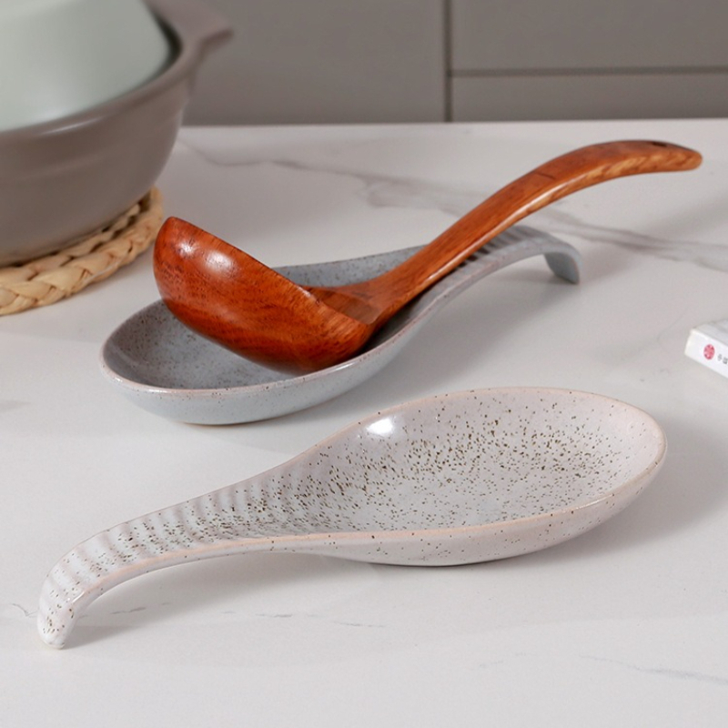 Kitchen Utensil Holder - Ceramic Spoon Rest for Stove Top,