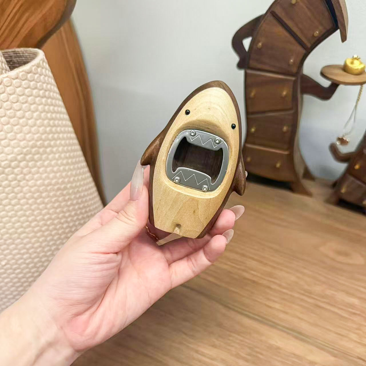 Creative Wooden Shark Bottle O - Kitchen Gadgets Men review and price