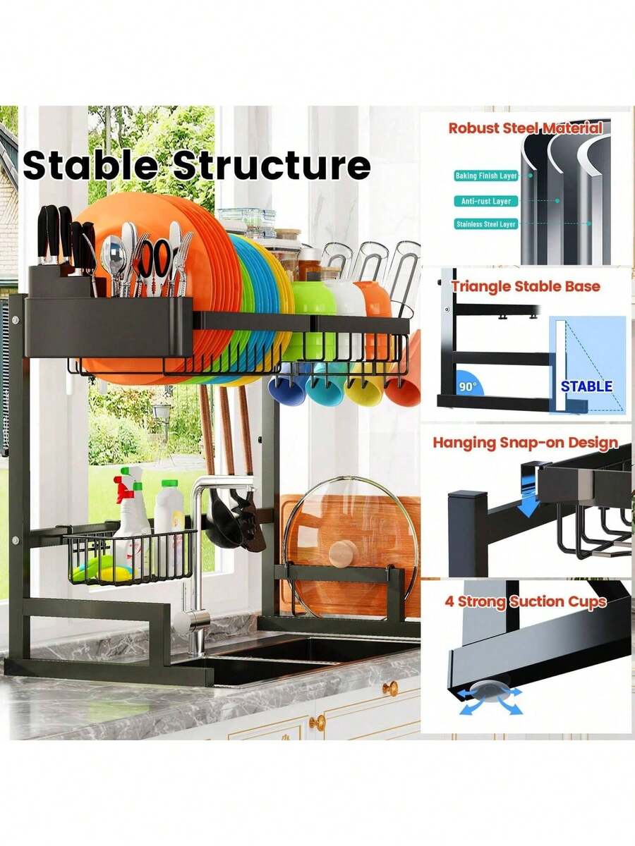 Dish Drying Rack-2-Tier Over-  - Kitchen Utensil Holder review and price