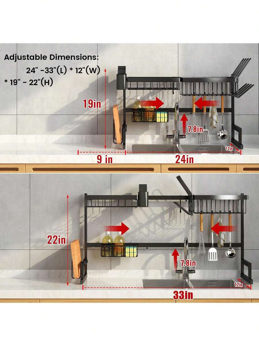 Dish Drying Rack-2-Tier Over-  - Kitchen Utensil Holder review and price