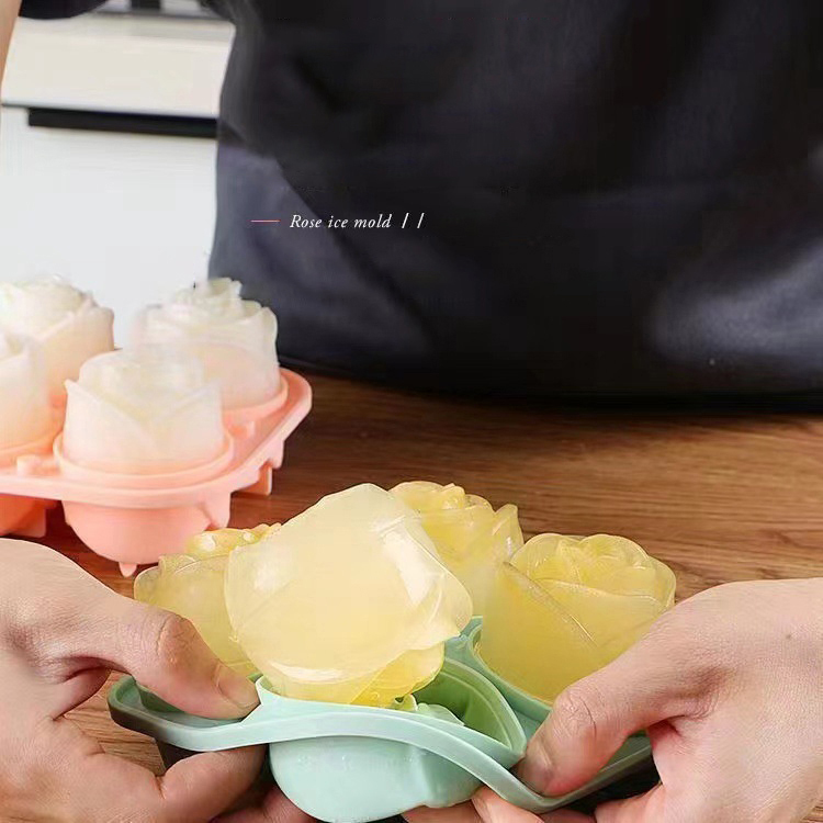 3D Rose Ice Molds 4 Holes Ice  - Kitchen Utensil Holder review and price