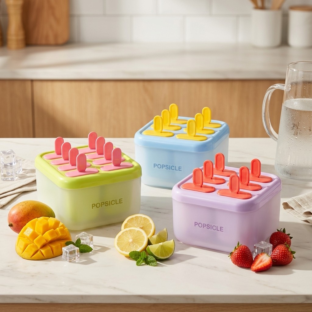 8 Grids Plastic Popsicle Molds - Kitchen Gadgets Kids review and price