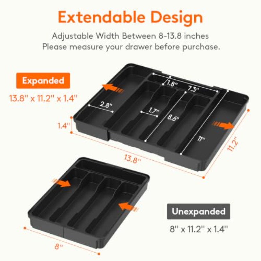 Expandable Silverware Organize - Kitchen Utensil Holder review and price
